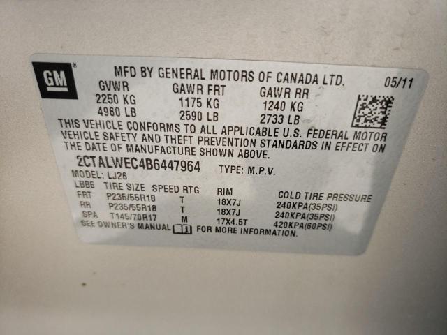 Photo 10 from auction – 2011 GMC TERRAIN with VIN 2CTALWEC4B6447964
