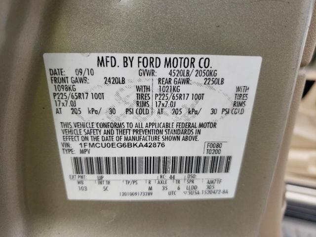 Photo 10 from auction – 2011 FORD ESCAPE LIM with VIN 1FMCU0EG6BKA42876