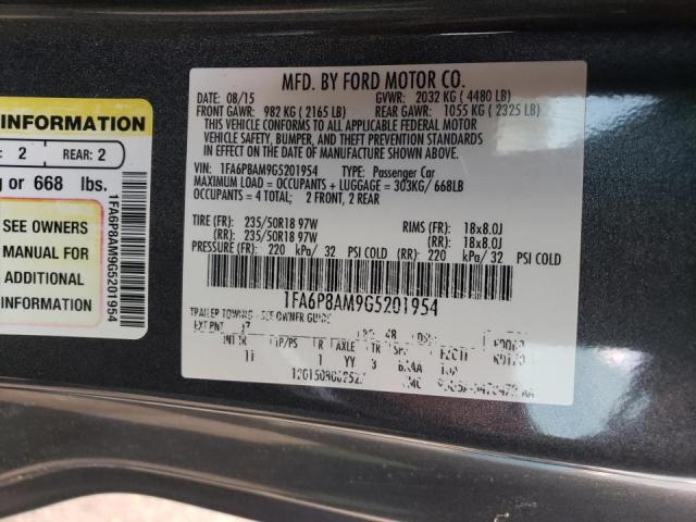Photo 10 from auction – 2016 FORD MUSTANG with VIN 1FA6P8AM9G5201954