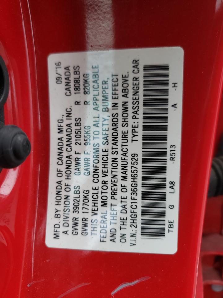 Photo 10 from auction – 2016 HONDA CIVIC EX with VIN 2HGFC1F36GH657529