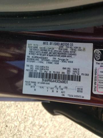Photo 10 from auction – 2012 FORD FUSION S with VIN 3FAHP0GA4CR260831