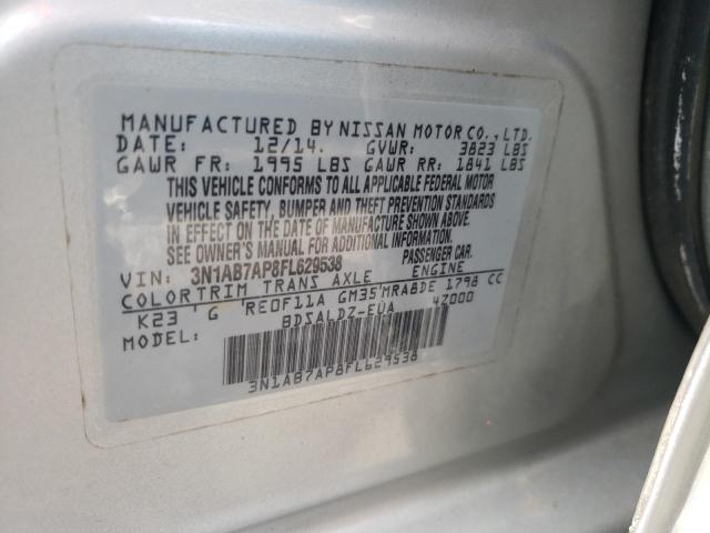 Photo 10 from auction – 2015 NISSAN SENTRA S with VIN 3N1AB7AP8FL629538