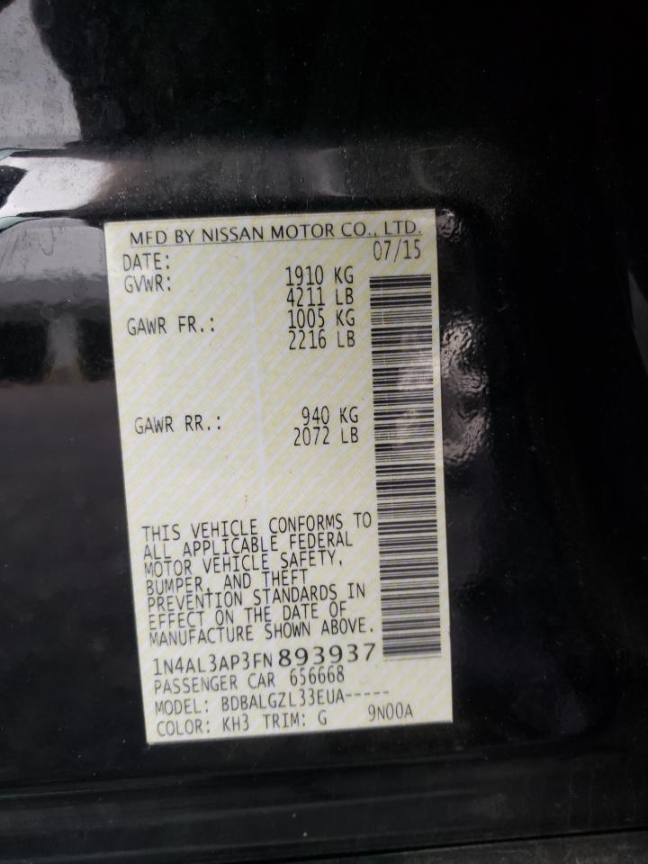 Photo 10 from auction – 2015 NISSAN ALTIMA 2.5 with VIN 1N4AL3AP3FN893937