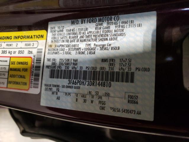 Photo 10 from auction – 2013 FORD FUSION SE with VIN 3FA6P0H73DR144810