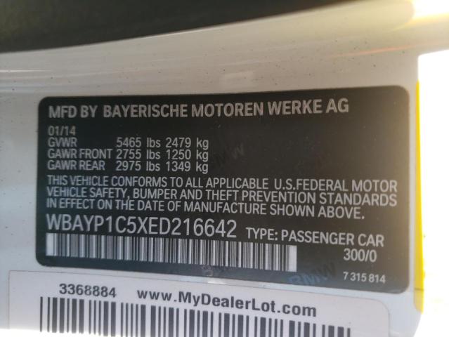 Photo 10 from auction – 2014 BMW 650 XI with VIN WBAYP1C5XED216642
