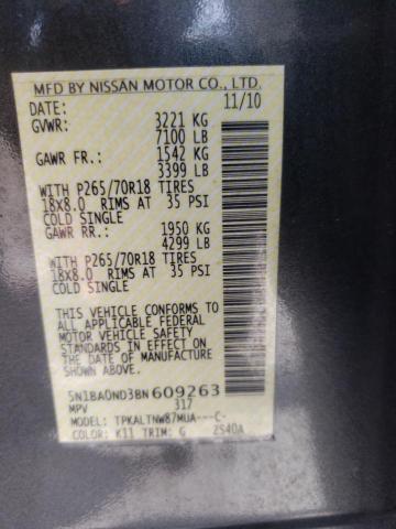 Photo 10 from auction – 2011 NISSAN ARMADA SV with VIN 5N1BA0ND3BN609263