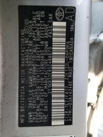 Photo 10 from auction – 2005 TOYOTA COROLLA MA with VIN 2T1KR32E85C488670