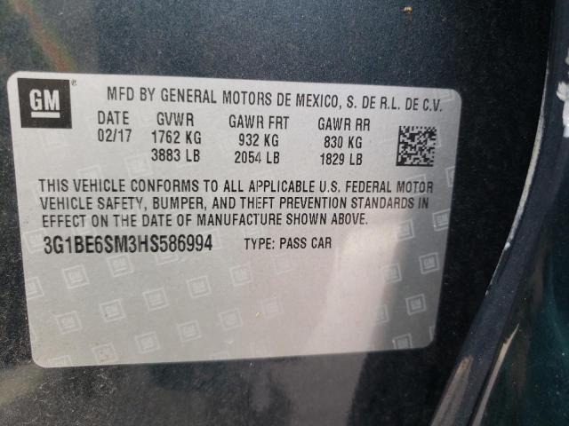 Photo 10 from auction – 2017 CHEVROLET CRUZE LT with VIN 3G1BE6SM3HS586994