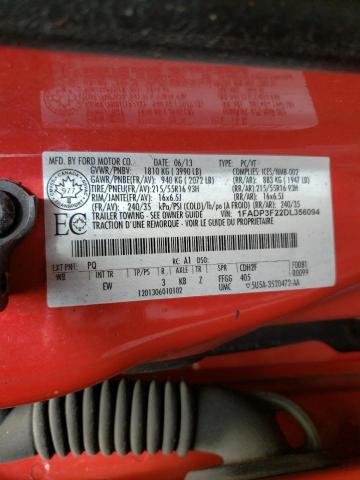 Photo 10 from auction – 2013 FORD FOCUS SE with VIN 1FADP3F22DL356094