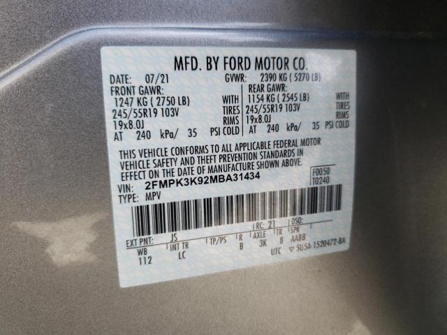 Photo 10 from auction – 2021 FORD EDGE TITAN with VIN 2FMPK3K92MBA31434