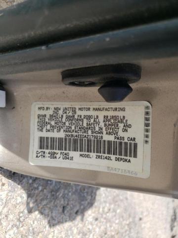 Photo 10 from auction – 2010 TOYOTA COROLLA BA with VIN 1NXBU4EE0AZ179218