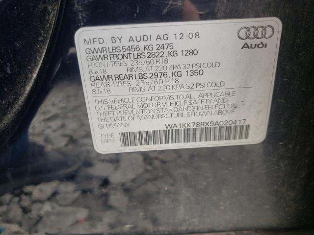 Photo 10 from auction – 2009 AUDI Q5 3.2 with VIN WA1KK78RX9A020417