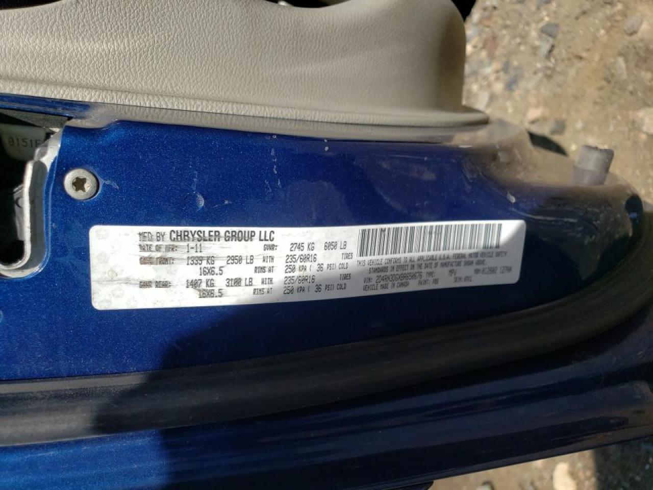Photo 10 from auction – 2011 DODGE GRAND CARA with VIN 2D4RN3DGXBR650676