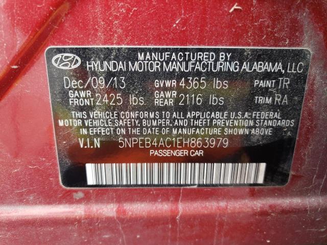 Photo 10 from auction – 2014 HYUNDAI SONATA GLS with VIN 5NPEB4AC1EH863979