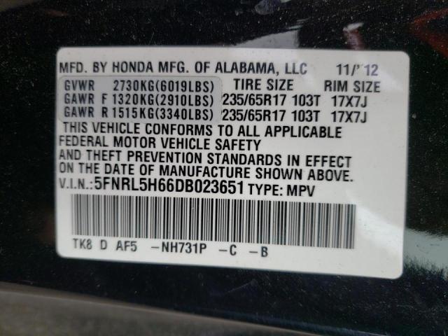 Photo 10 from auction – 2013 HONDA ODYSSEY EX with VIN 5FNRL5H66DB023651