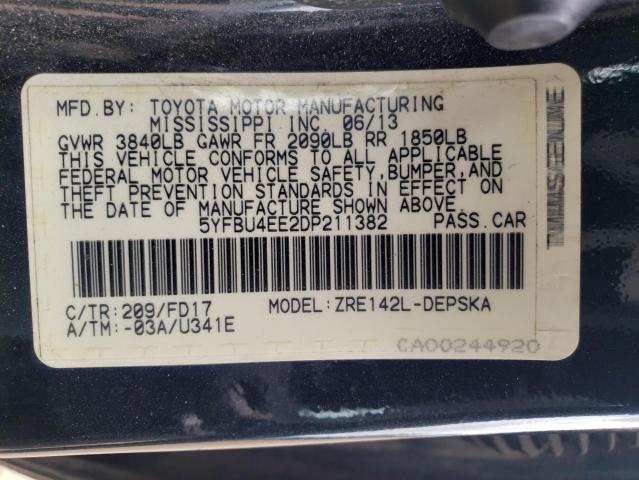 Photo 10 from auction – 2013 TOYOTA COROLLA with VIN 5YFBU4EE2DP211382