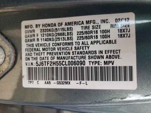 Photo 10 from auction – 2012 HONDA CROSSTOUR with VIN 5J6TF2H55CL006090