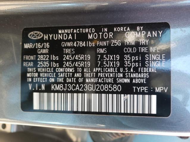 Photo 10 from auction – 2016 HYUNDAI TUCSON LIM with VIN KM8J3CA23GU208580