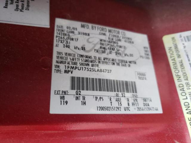 Photo 10 from auction – 2005 FORD EXPEDITION with VIN 1FMPU17525LA84737