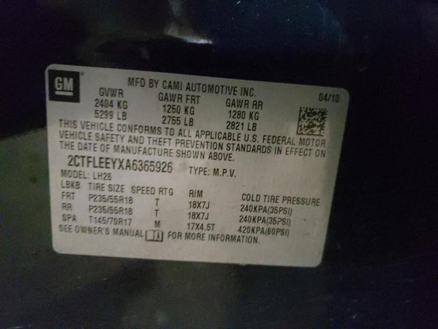 Photo 10 from auction – 2010 GMC TERRAIN SL with VIN 2CTFLEEYXA6365926