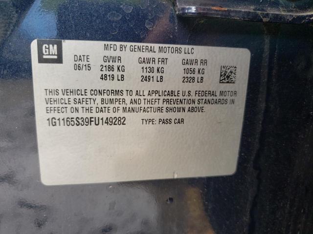 Photo 10 from auction – 2015 CHEVROLET IMPALA LTZ with VIN 1G1165S39FU149282