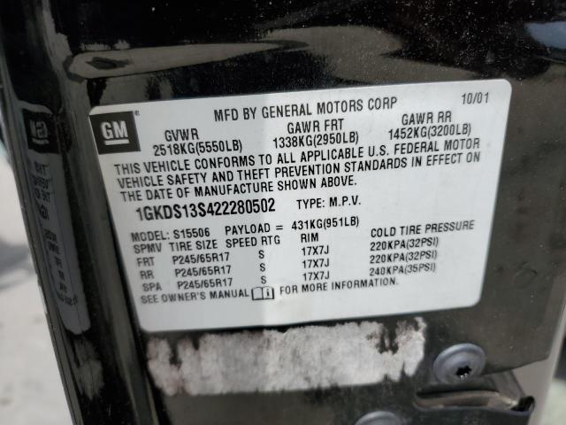 Photo 10 from auction – 2002 GMC ENVOY with VIN 1GKDS13S422280502