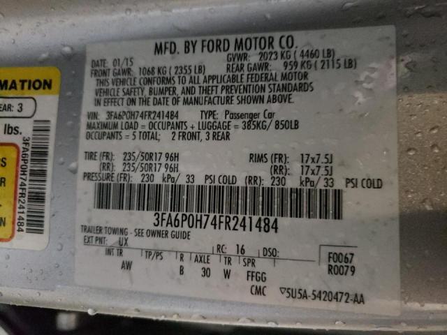 Photo 10 from auction – 2015 FORD FUSION SE with VIN 3FA6P0H74FR241484