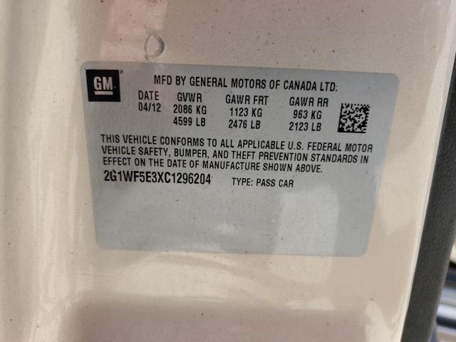 Photo 10 from auction – 2012 CHEVROLET IMPALA LS with VIN 2G1WF5E3XC1296204
