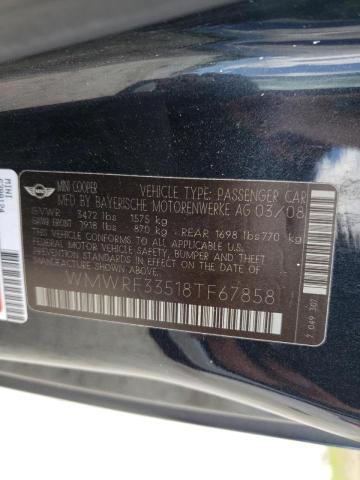 Photo 10 from auction – 2008 MINI COOPER with VIN WMWRF33518TF67858