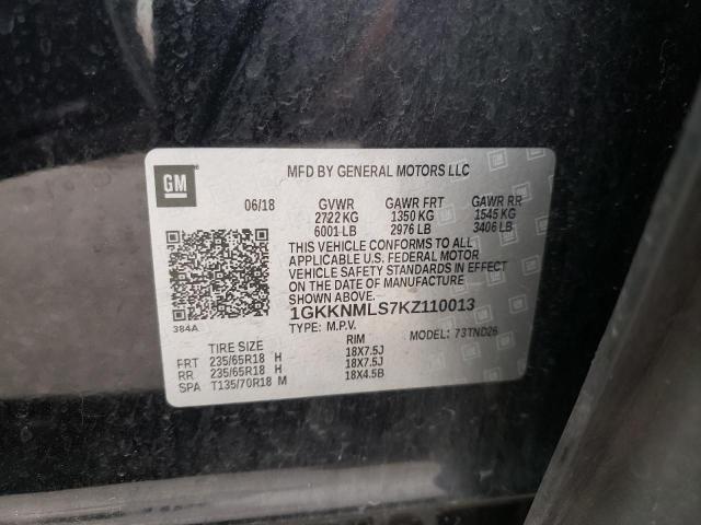 Photo 10 from auction – 2019 GMC ACADIA SLT with VIN 1GKKNMLS7KZ110013