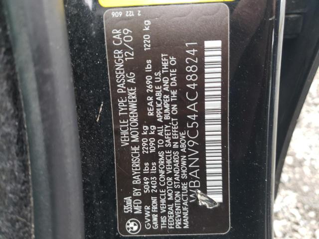 Photo 10 from auction – 2010 BMW 535 XI with VIN WBANV9C54AC488241