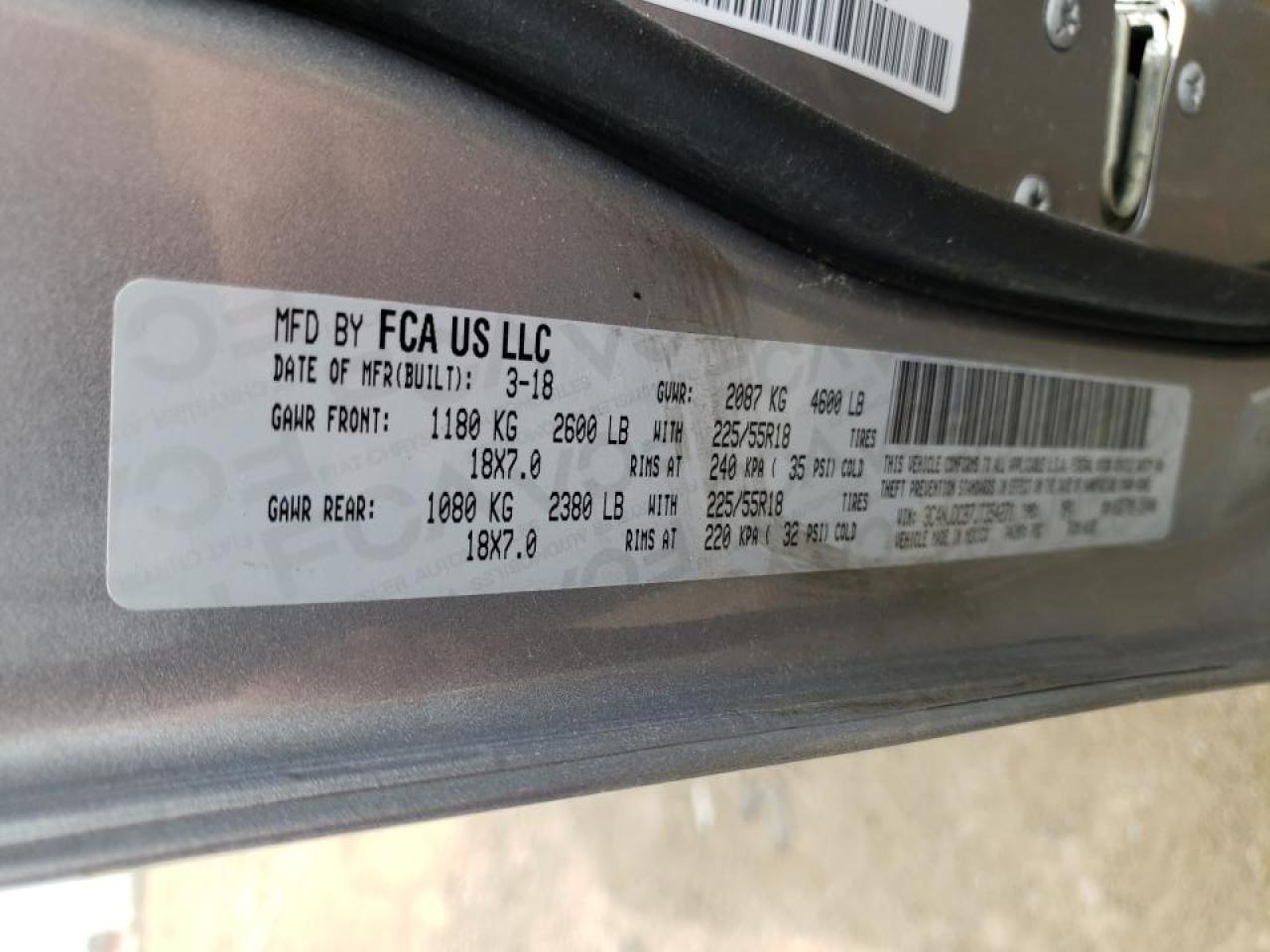 Photo 10 from auction – 2018 JEEP COMPASS LI with VIN 3C4NJDCB7JT354271