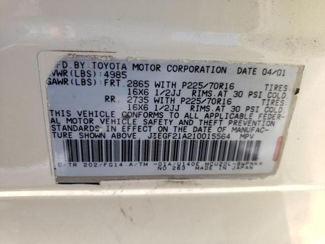 Photo 10 from auction – 2001 TOYOTA HIGHLANDER with VIN JTEGF21A210015564