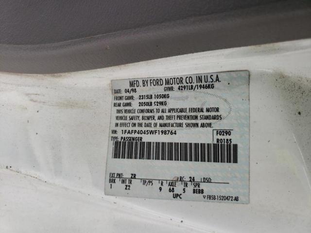 Photo 10 from auction – 1998 FORD MUSTANG with VIN 1FAFP4045WF198764