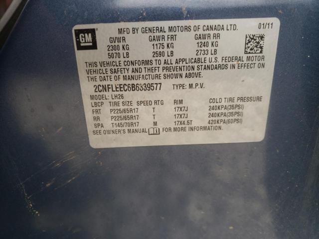 Photo 10 from auction – 2011 CHEVROLET EQUINOX LT with VIN 2CNFLEEC6B6339577