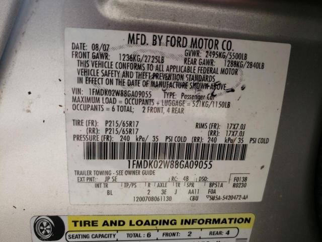 Photo 10 from auction – 2008 FORD TAURUS X S with VIN 1FMDK02W88GA09055