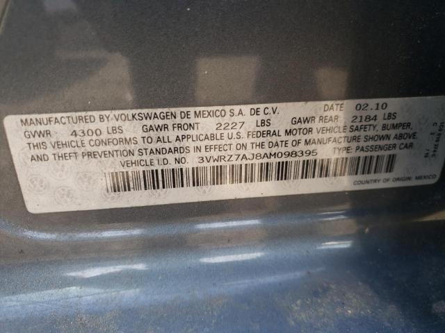 Photo 10 from auction – 2010 VOLKSWAGEN JETTA with VIN 3VWRZ7AJ8AM098395