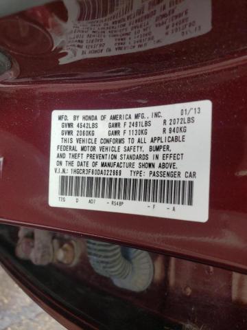 Photo 10 from auction – 2013 HONDA ACCORD EXL with VIN 1HGCR3F80DA022969