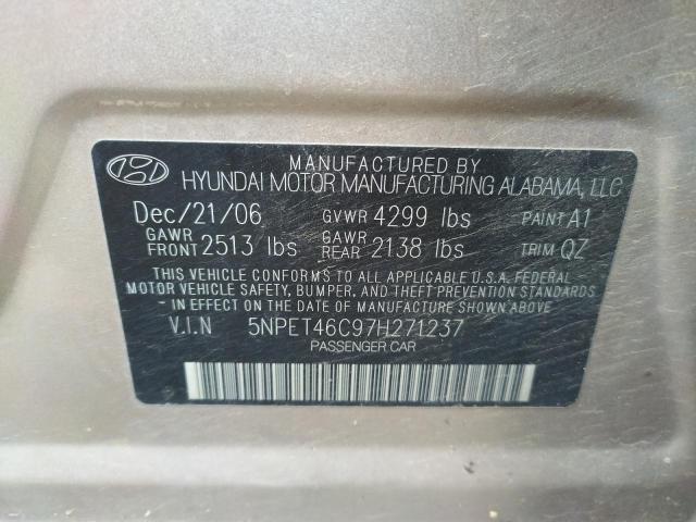 Photo 10 from auction – 2007 HYUNDAI SONATA GLS with VIN 5NPET46C97H271237