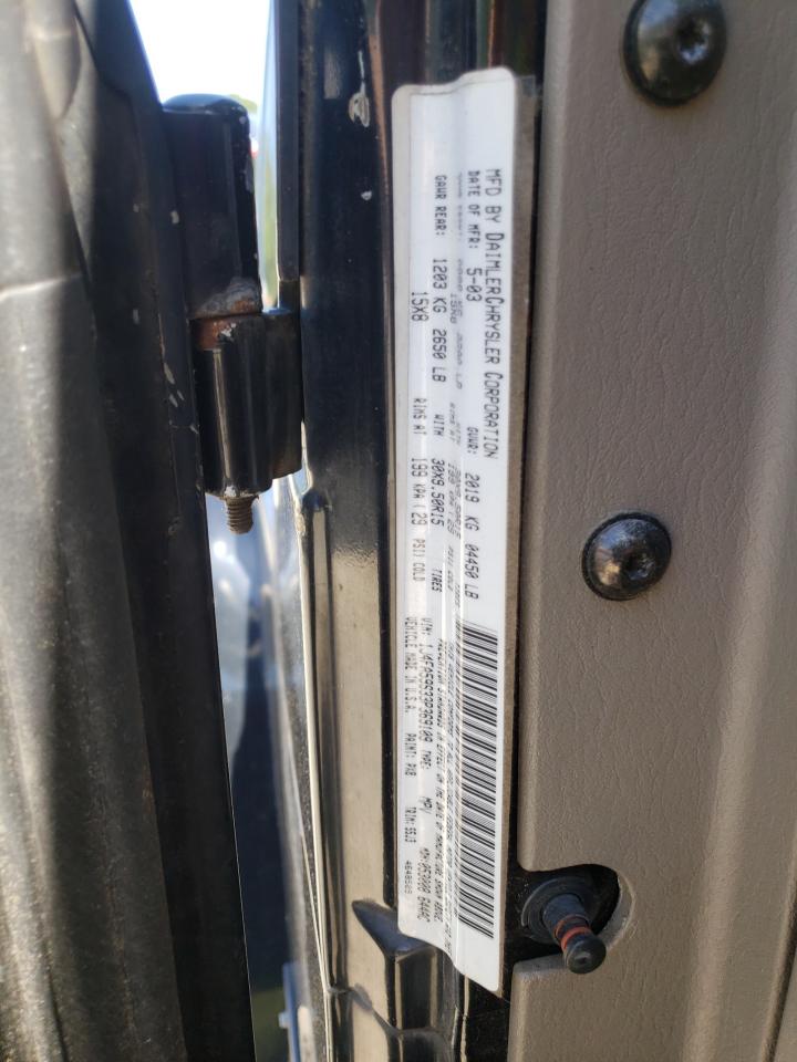 Photo 10 from auction – 2003 JEEP WRANGLER / with VIN 1J4FA59S33P369109