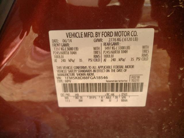 Photo 10 from auction – 2015 FORD EXPLORER X with VIN 1FM5K8D88FGA18546