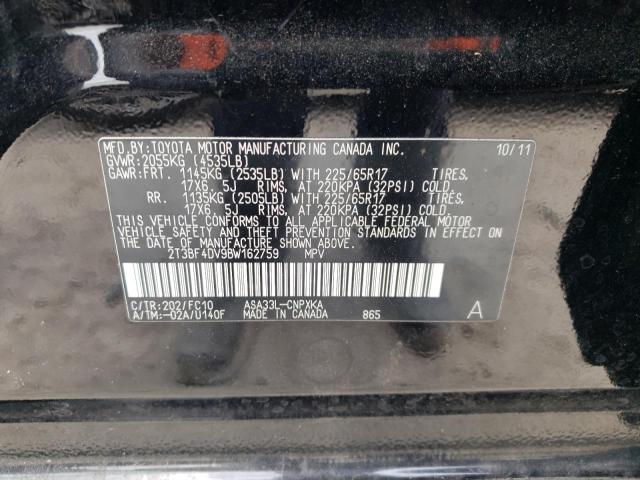 Photo 10 from auction – 2011 TOYOTA RAV4 with VIN 2T3BF4DV9BW162759