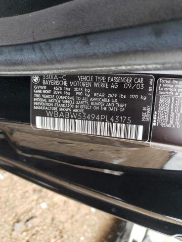 Photo 10 from auction – 2004 BMW 330 CI with VIN WBABW53494PL43175