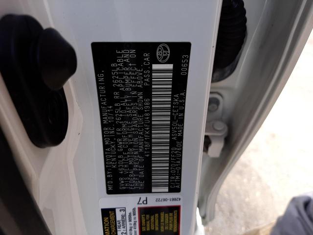 Photo 10 from auction – 2015 TOYOTA CAMRY LE with VIN 4T1BF1FK4FU481986