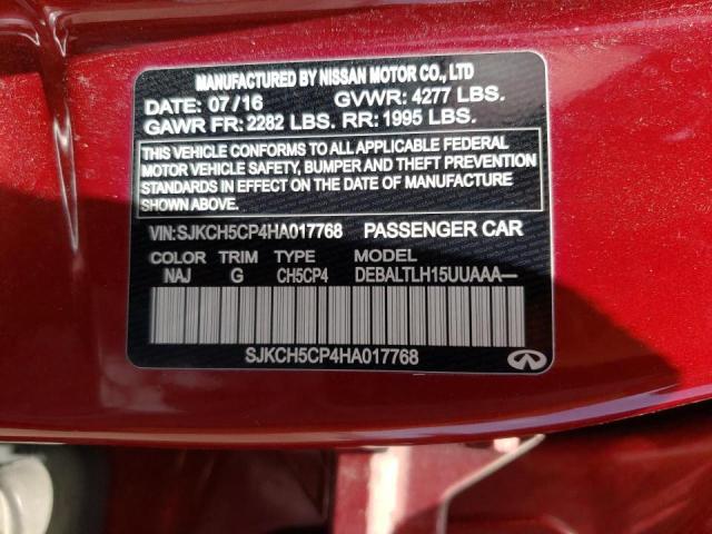 Photo 10 from auction – 2017 INFINITI QX30 BASE with VIN SJKCH5CP4HA017768