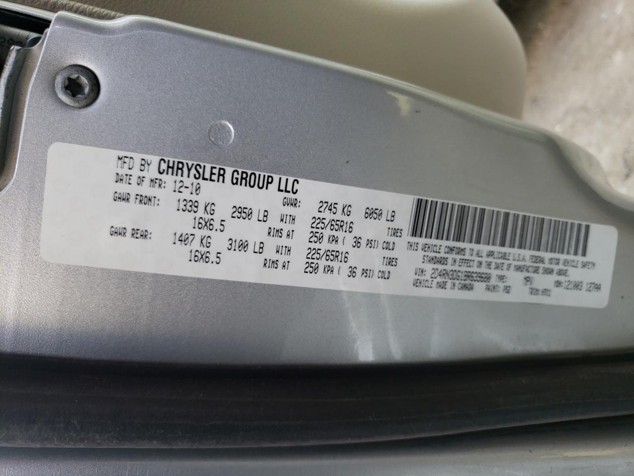 Photo 10 from auction – 2011 DODGE GRAND CARA with VIN 2D4RN3DG1BR639680