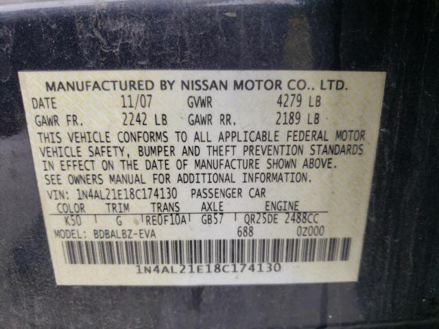 Photo 10 from auction – 2008 NISSAN ALTIMA 2.5 with VIN 1N4AL21E18C174130
