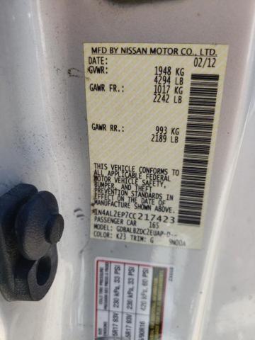 Photo 10 from auction – 2012 NISSAN ALTIMA S with VIN 1N4AL2EP7CC217423