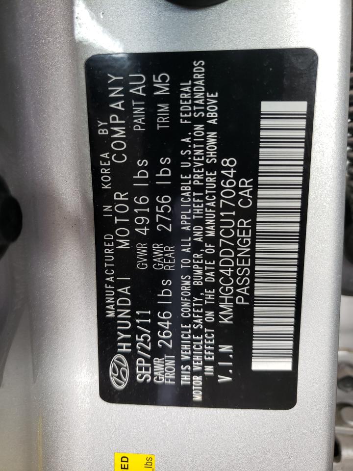 Photo 10 from auction – 2012 HYUNDAI GENESIS 3. with VIN KMHGC4DD7CU170648