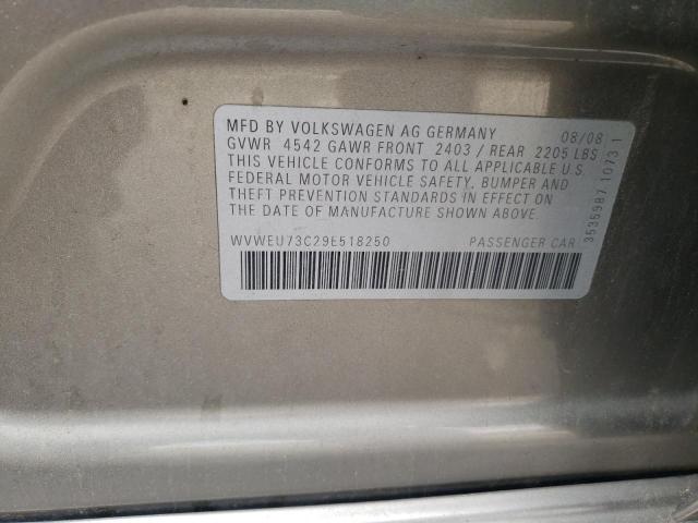 Photo 1 from auction – 2009 VOLKSWAGEN CC with VIN WVWEU73C29E518250